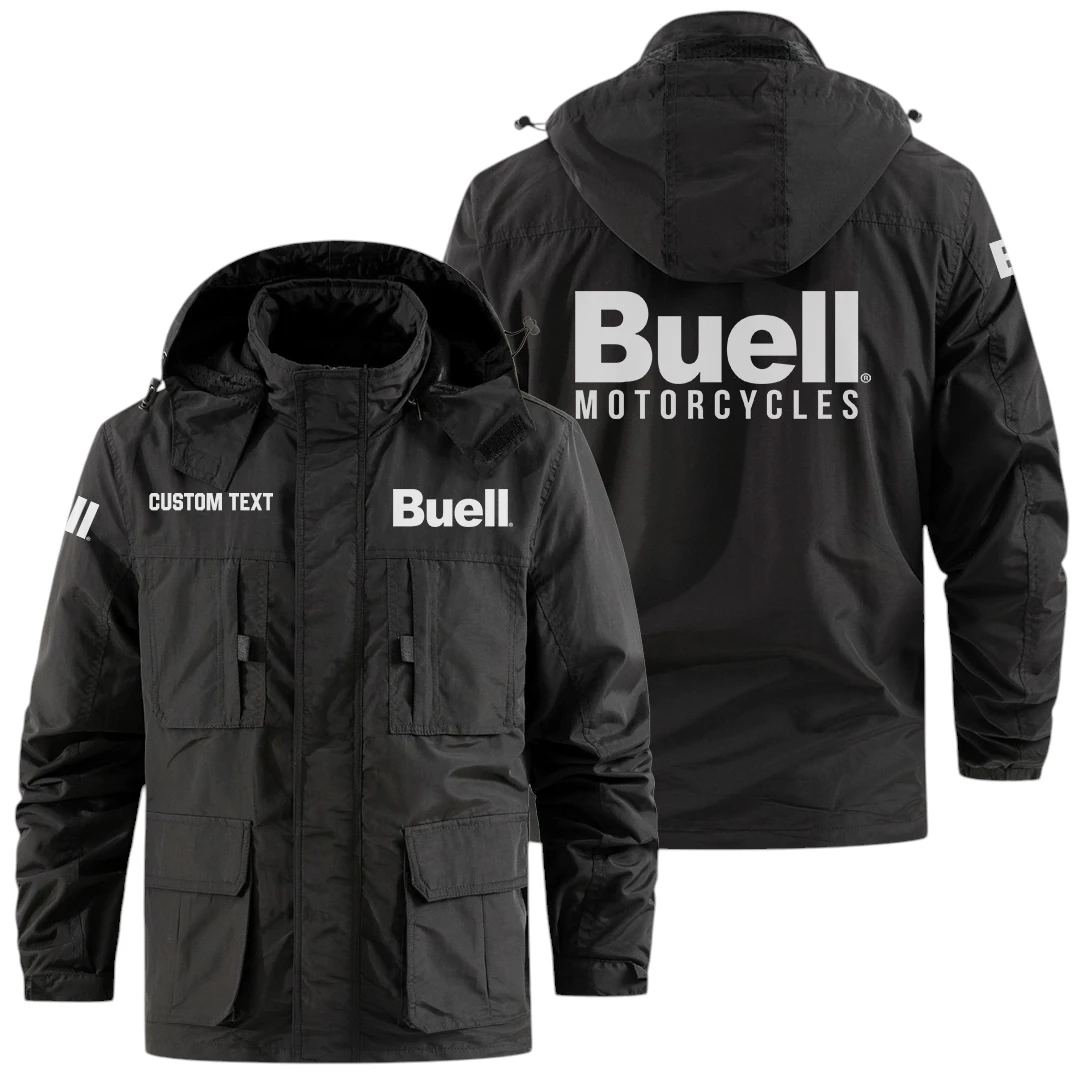 Buell Motorcycles Exclusive Logo Windbreaker Jacket Hooded Detachable, Outdoor Jacket Multi Pocket, Custom Name HIDI190325Y26WMPBUM Buell Motorcycles Exclusive Logo Windbreaker Jacket Hooded Detachable, Outdoor Jacket Multi Pocket, Custom Name HIDI190325Y26WMPBUM