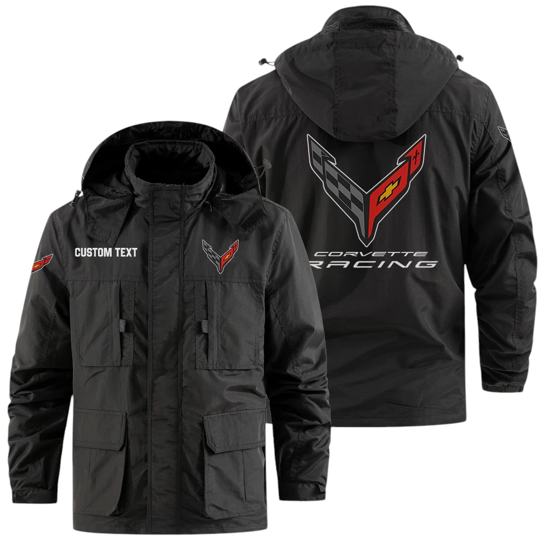 Corvette Racing Exclusive Logo Windbreaker Jacket Hooded Detachable, Outdoor Jacket Multi Pocket, Custom Name HIDI190325Y26WMPCOV Corvette Racing Exclusive Logo Windbreaker Jacket Hooded Detachable, Outdoor Jacket Multi Pocket, Custom Name HIDI190325Y26WMPCOV
