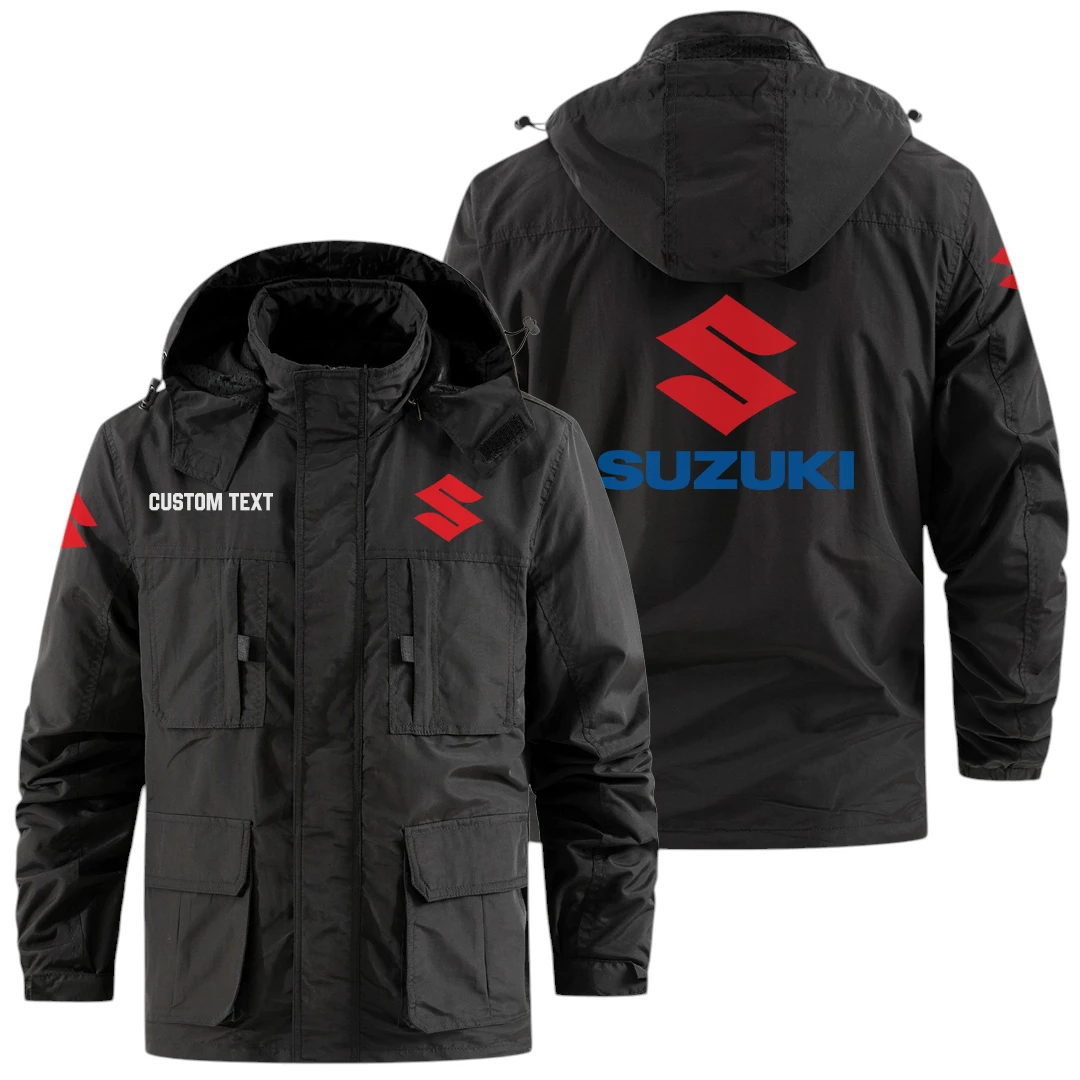 Suzuki Motor Exclusive Logo Windbreaker Jacket Hooded Detachable, Outdoor Jacket Multi Pocket, Custom Name HIDI190325Y26WMPKIM Suzuki Motor Exclusive Logo Windbreaker Jacket Hooded Detachable, Outdoor Jacket Multi Pocket, Custom Name HIDI190325Y26WMPKIM
