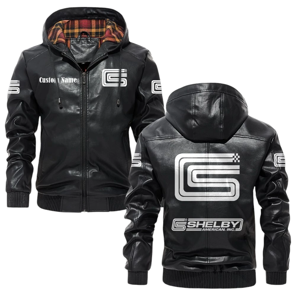 Carroll Shelby Exclusive Logo Hooded Jacket PU Leather x Durable Windproof Warm Soft Checkered Lining, Custom Name HG280325Y47JHLCT2CAS Carroll Shelby Exclusive Logo Hooded Jacket PU Leather x Durable Windproof Warm Soft Checkered Lining, Custom Name HG280325Y47JHLCT2CAS