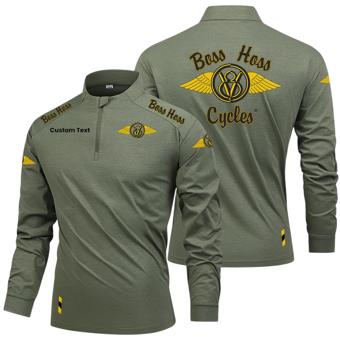 Boss Hoss Cycles Limited 2025 Long Sleeve Shirt, Stand Collar Quarter Zip-up Custom Name HIDI280325Y49LMT05BHC Boss Hoss Cycles Limited 2025 Long Sleeve Shirt, Stand Collar Quarter Zip-up Custom Name HIDI280325Y49LMT05BHC