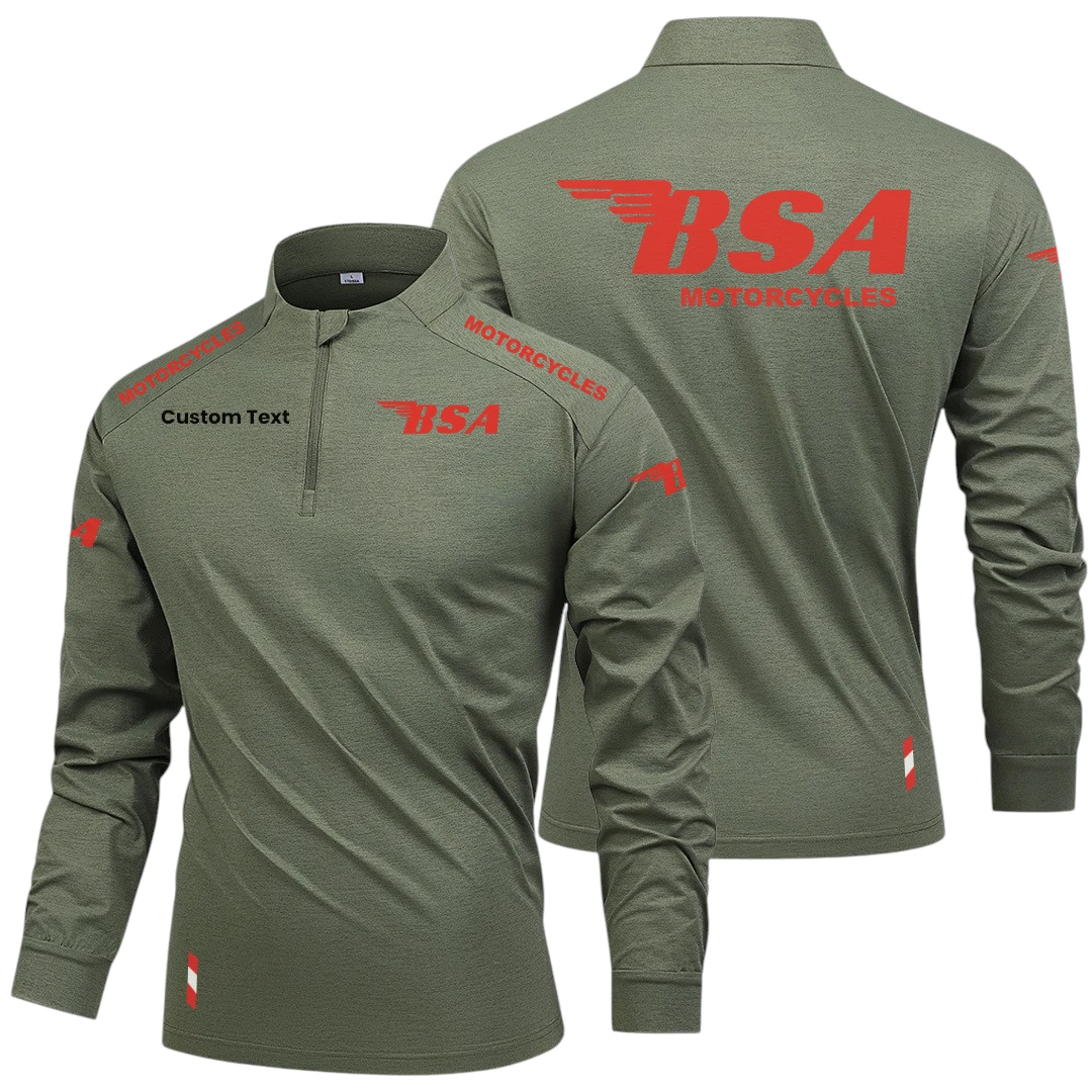BSA Motorcycles Limited 2025 Long Sleeve Shirt, Stand Collar Quarter Zip-up Custom Name HIDI280325Y49LMT05BSA BSA Motorcycles Limited 2025 Long Sleeve Shirt, Stand Collar Quarter Zip-up Custom Name HIDI280325Y49LMT05BSA