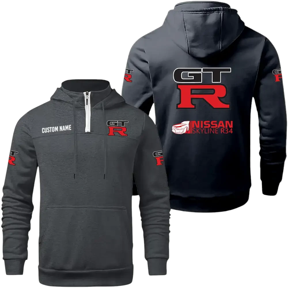 Nissan R34 Quarter Zip Hoodie, Sports Hoodie Custom Name TN310325Y50HZ44CTNIS Nissan R34 Quarter Zip Hoodie, Sports Hoodie Custom Name TN310325Y50HZ44CTNIS