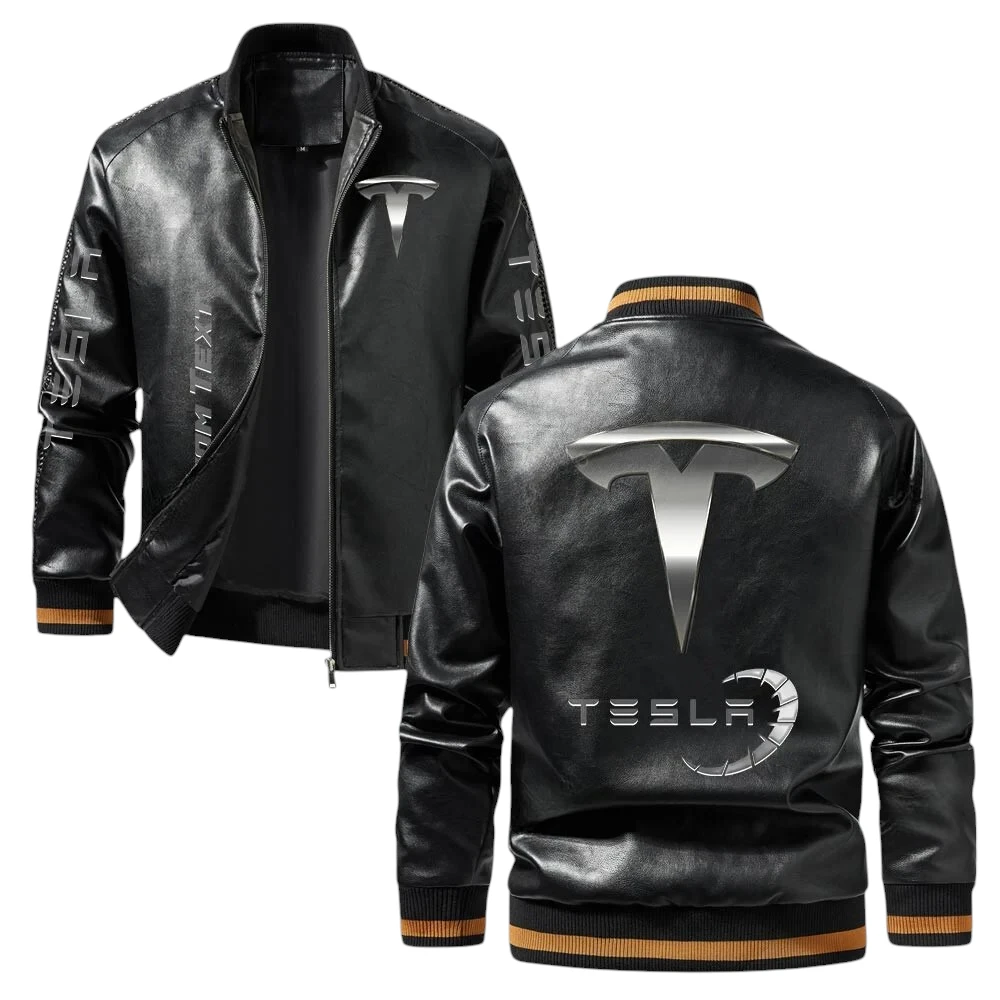 Vintage Tesla Exclusive Logo Jacket, Classic Ribbed Collar and Striped Cuffs, Custom Name TN01042025Y12LJ93CT1TES Vintage Tesla Exclusive Logo Jacket, Classic Ribbed Collar and Striped Cuffs, Custom Name TN01042025Y12LJ93CT1TES
