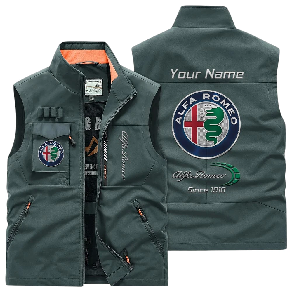 Alfa Romeo Multi Pocket Vest Sleeveless Men Outdoor Vest Lightweight Custom Name TN170425Y39MPVCT1ALR Alfa Romeo Multi Pocket Vest Sleeveless Men Outdoor Vest Lightweight Custom Name TN170425Y39MPVCT1ALR