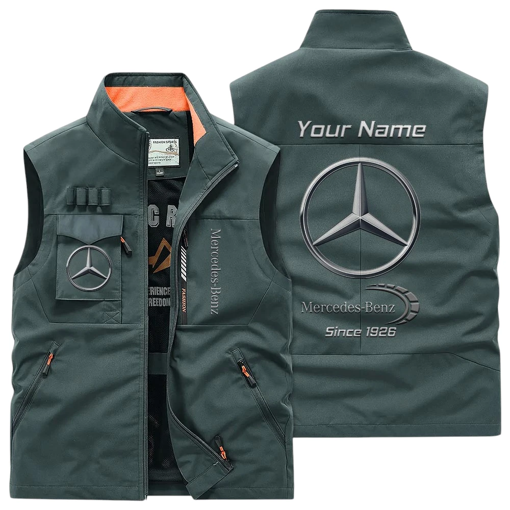 Mercedes-Benz Multi Pocket Vest Sleeveless Men Outdoor Vest Lightweight Custom Name TN170425Y39MPVCT1MEB Mercedes-Benz Multi Pocket Vest Sleeveless Men Outdoor Vest Lightweight Custom Name TN170425Y39MPVCT1MEB