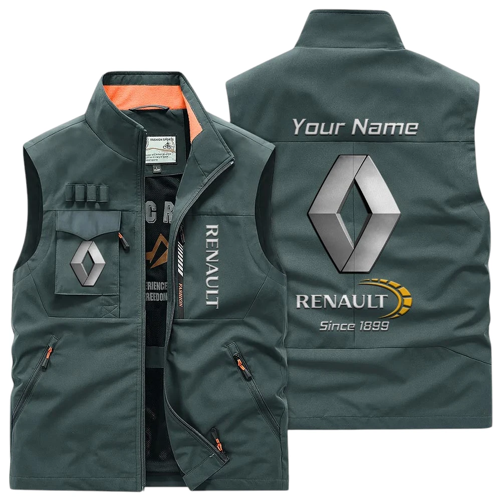 Renault Multi Pocket Vest Sleeveless Men Outdoor Vest Lightweight Custom Name TN170425Y39MPVCT1REN Renault Multi Pocket Vest Sleeveless Men Outdoor Vest Lightweight Custom Name TN170425Y39MPVCT1REN