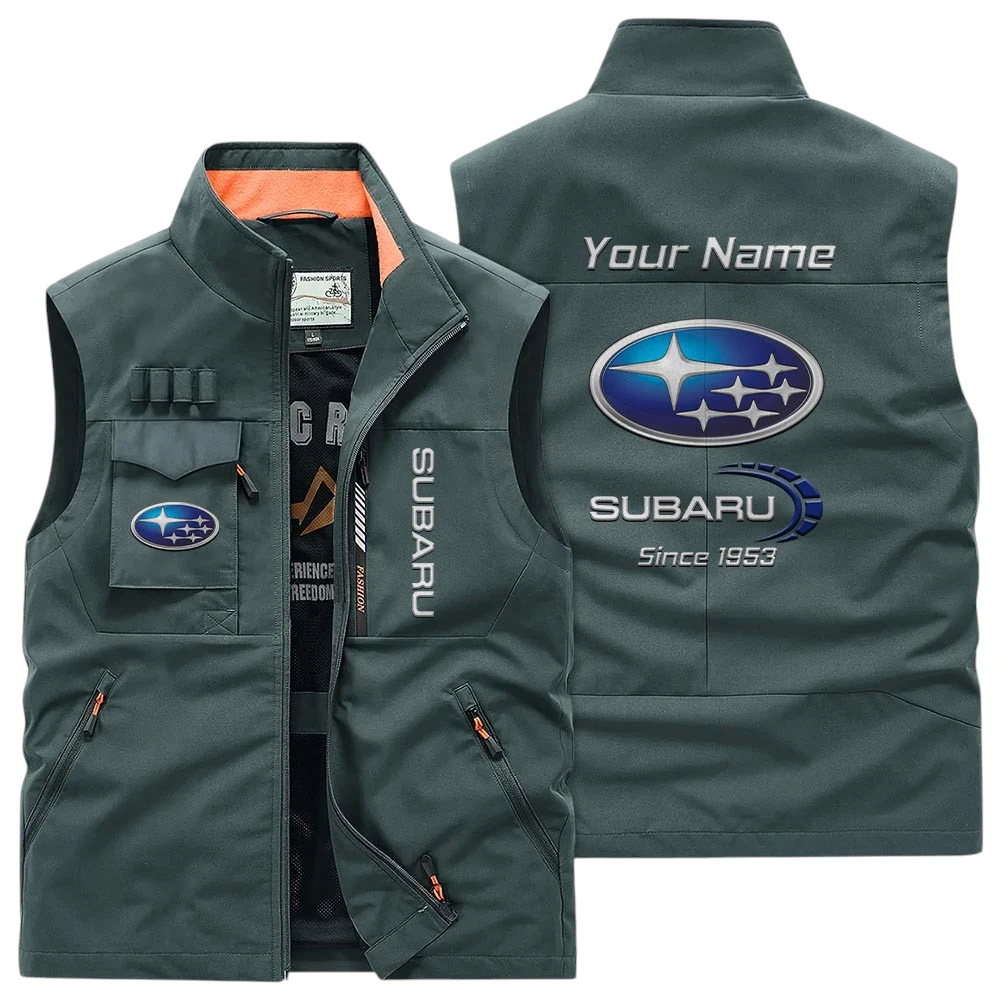 Subaru Multi Pocket Vest Sleeveless Men Outdoor Vest Lightweight Custom Name TN170425Y39MPVCT1SUB Subaru Multi Pocket Vest Sleeveless Men Outdoor Vest Lightweight Custom Name TN170425Y39MPVCT1SUB