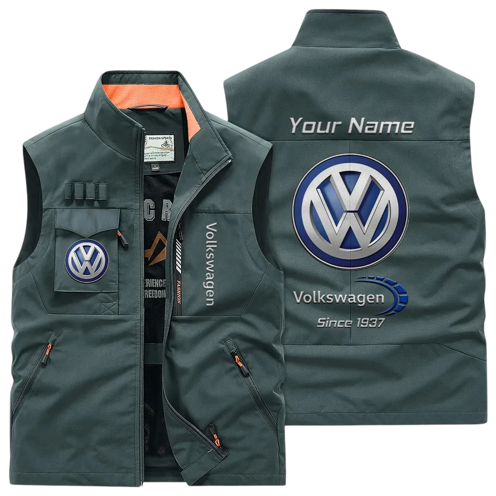 Volkswagen Multi Pocket Vest Sleeveless Men Outdoor Vest Lightweight Custom Name TN170425Y39MPVCT1VOL Volkswagen Multi Pocket Vest Sleeveless Men Outdoor Vest Lightweight Custom Name TN170425Y39MPVCT1VOL