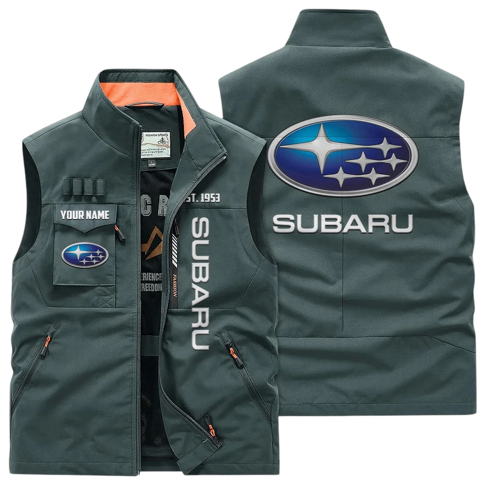 Subaru Multi Pocket Vest Sleeveless Men Outdoor Vest Lightweight Custom Name TN170425Y39MPVCT2SUB Subaru Multi Pocket Vest Sleeveless Men Outdoor Vest Lightweight Custom Name TN170425Y39MPVCT2SUB