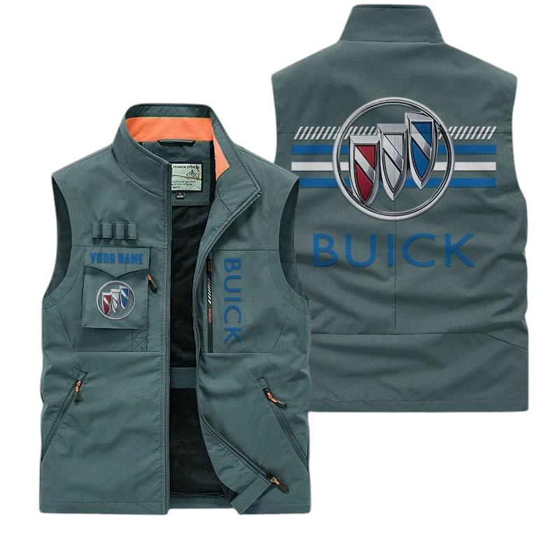 Buick Multi Pocket Vest Sleeveless Men Outdoor Vest Lightweight Custom Name TN190425Y39MPVCT1BUI Buick Multi Pocket Vest Sleeveless Men Outdoor Vest Lightweight Custom Name TN190425Y39MPVCT1BUI