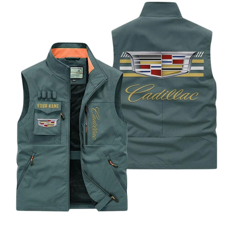 Cadillac Multi Pocket Vest Sleeveless Men Outdoor Vest Lightweight Custom Name TN190425Y39MPVCT1CAD Cadillac Multi Pocket Vest Sleeveless Men Outdoor Vest Lightweight Custom Name TN190425Y39MPVCT1CAD