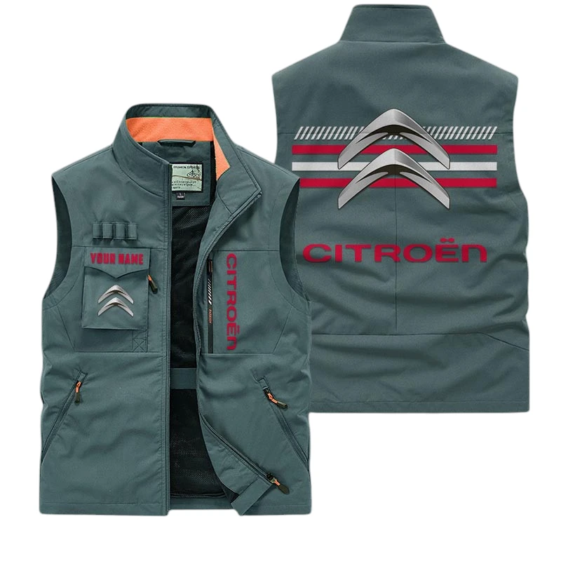 Citroen Multi Pocket Vest Sleeveless Men Outdoor Vest Lightweight Custom Name For Fans TN190425Y39MPVCT1CIT Citroen Multi Pocket Vest Sleeveless Men Outdoor Vest Lightweight Custom Name For Fans TN190425Y39MPVCT1CIT