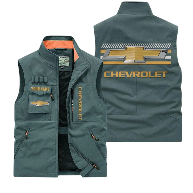 Chevrolet Multi Pocket Vest Sleeveless Men Outdoor Vest Lightweight Custom Name For Fans TN190425Y39MPVCT1CRL Chevrolet Multi Pocket Vest Sleeveless Men Outdoor Vest Lightweight Custom Name For Fans TN190425Y39MPVCT1CRL