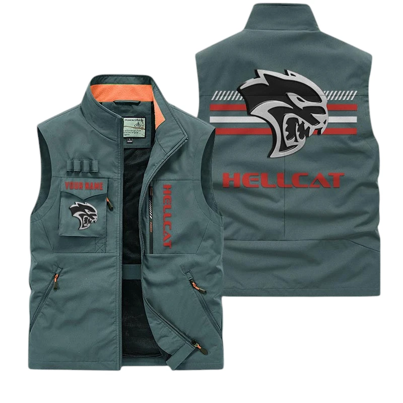 Hellcat Multi Pocket Vest Sleeveless Men Outdoor Vest Lightweight Custom Name For Fans TN190425Y39MPVCT1HEL Hellcat Multi Pocket Vest Sleeveless Men Outdoor Vest Lightweight Custom Name For Fans TN190425Y39MPVCT1HEL