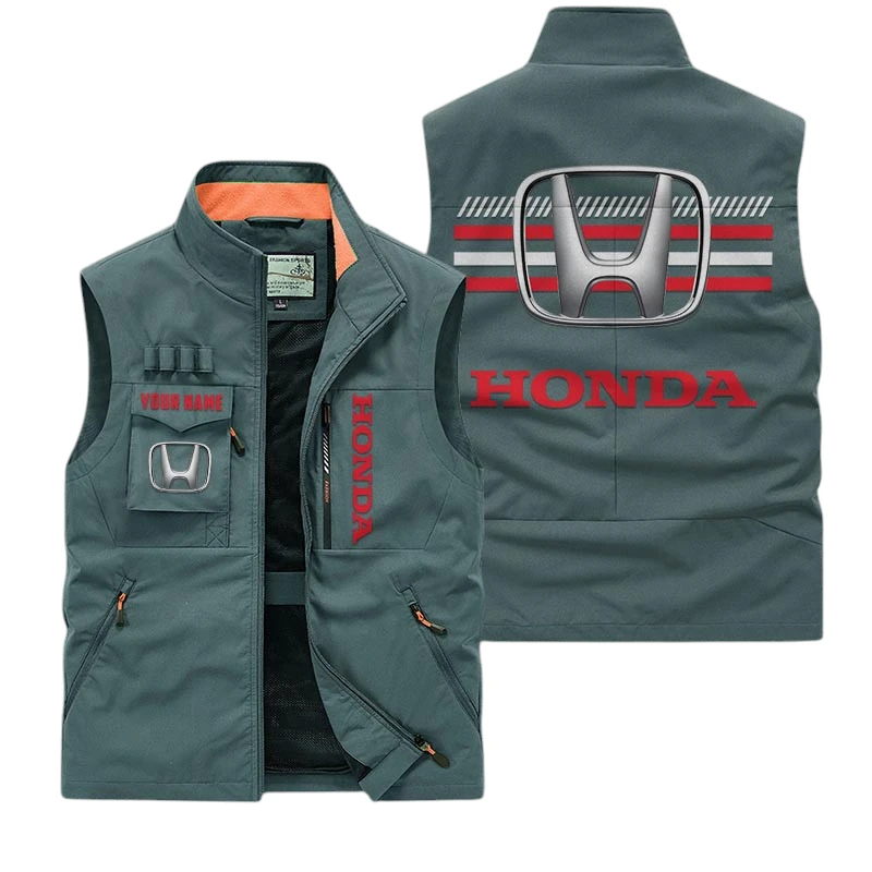 Honda Multi Pocket Vest Sleeveless Men Outdoor Vest Lightweight Custom Name For Fans TN190425Y39MPVCT1HON Honda Multi Pocket Vest Sleeveless Men Outdoor Vest Lightweight Custom Name For Fans TN190425Y39MPVCT1HON