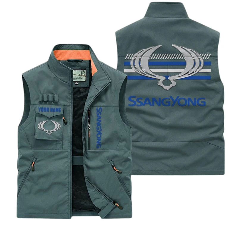 SsangYong Motor Multi Pocket Vest Sleeveless Men Outdoor Vest Lightweight Custom Name For Fans TN190425Y39MPVCT1SSA SsangYong Motor Multi Pocket Vest Sleeveless Men Outdoor Vest Lightweight Custom Name For Fans TN190425Y39MPVCT1SSA