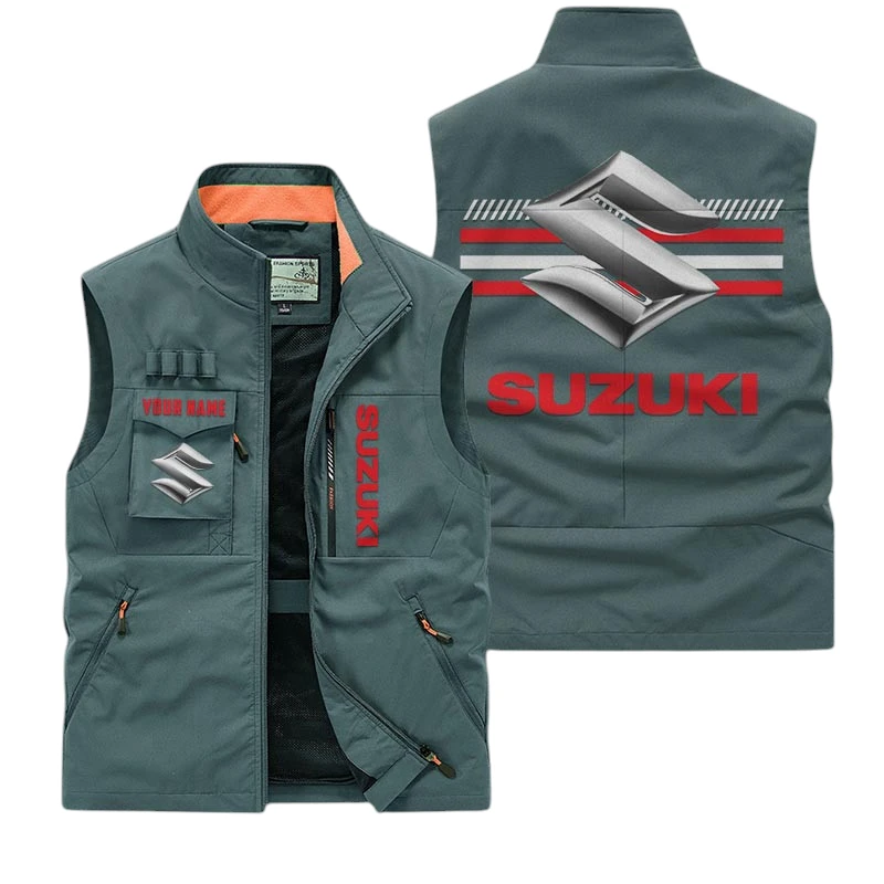 Suzuki Multi Pocket Vest Sleeveless Men Outdoor Vest Lightweight Custom Name For Fans TN190425Y39MPVCT1SUZ Suzuki Multi Pocket Vest Sleeveless Men Outdoor Vest Lightweight Custom Name For Fans TN190425Y39MPVCT1SUZ