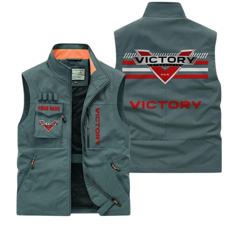 Victory Motorcycles Multi Pocket Vest Sleeveless Men Outdoor Vest Lightweight Custom Name For Fans TN190425Y39MPVCT1VIM Victory Motorcycles Multi Pocket Vest Sleeveless Men Outdoor Vest Lightweight Custom Name For Fans TN190425Y39MPVCT1VIM