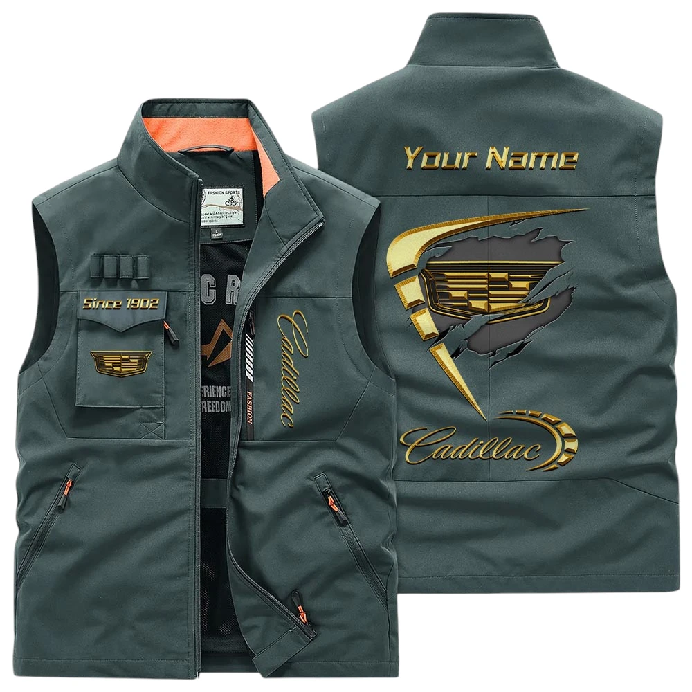 Cadillac Multi Pocket Vest Sleeveless Men Outdoor Vest Lightweight Custom Name For Fans TN220425Y39MPVCT1CAD Cadillac Multi Pocket Vest Sleeveless Men Outdoor Vest Lightweight Custom Name For Fans TN220425Y39MPVCT1CAD