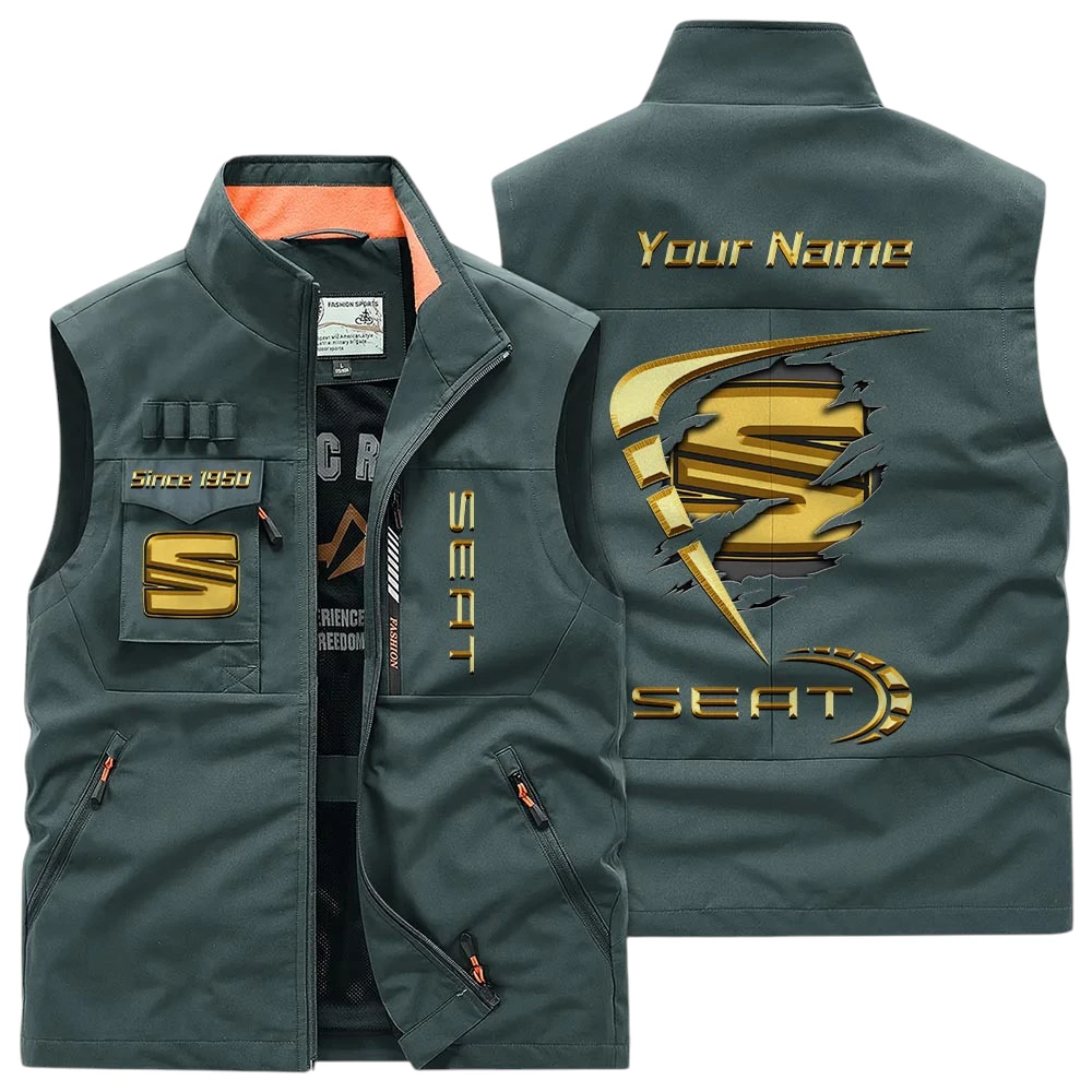Seat Multi Pocket Vest Sleeveless Men Outdoor Vest Lightweight Custom Name For Fans TN230425Y39MPVCT1SEA Seat Multi Pocket Vest Sleeveless Men Outdoor Vest Lightweight Custom Name For Fans TN230425Y39MPVCT1SEA