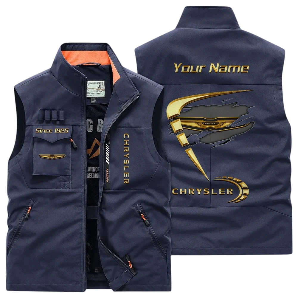 Chrysler Multi Pocket Vest Sleeveless-Men Outdoor Vest Lightweight, Custom Name For Fans TN220425Y39MPVCT1CHR Chrysler Multi Pocket Vest Sleeveless-Men Outdoor Vest Lightweight, Custom Name For Fans TN220425Y39MPVCT1CHR
