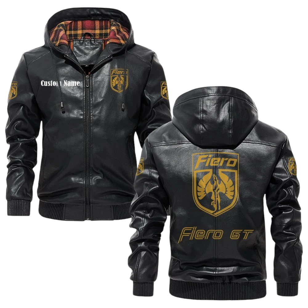 Pontiac Fiero Exclusive Logo Hooded Jacket PU Leather x Durable Windproof Warm Soft Checkered Lining, Custom Name HG030425Y47JHLCT1FIP Pontiac Fiero Exclusive Logo Hooded Jacket PU Leather x Durable Windproof Warm Soft Checkered Lining, Custom Name HG030425Y47JHLCT1FIP
