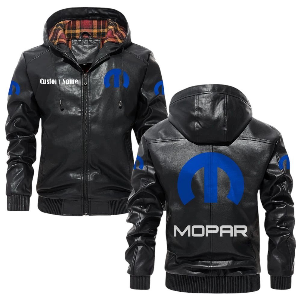 Mopar Exclusive Logo Hooded Jacket PU Leather x Durable Windproof Warm Soft Checkered Lining, Custom Name HG030425Y47JHLCT1MOP Mopar Exclusive Logo Hooded Jacket PU Leather x Durable Windproof Warm Soft Checkered Lining, Custom Name HG030425Y47JHLCT1MOP