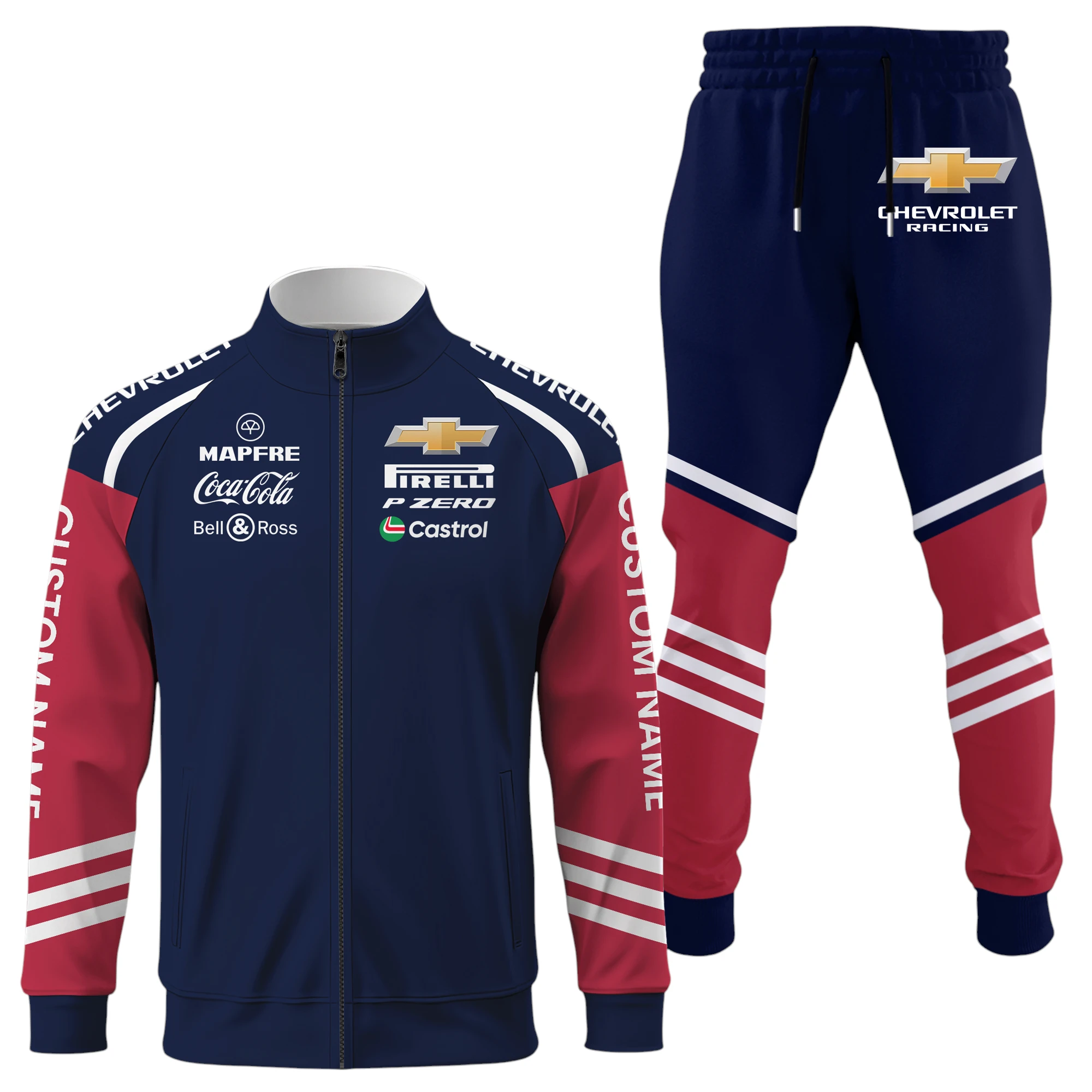 Chevrolet Racing Long Sleeve Shirt Full Zip x Long Pants Set All Over Print, Sports Style Custom Name HIDI030425Y53S16JKCHR Chevrolet Racing Long Sleeve Shirt Full Zip x Long Pants Set All Over Print, Sports Style Custom Name HIDI030425Y53S16JKCHR