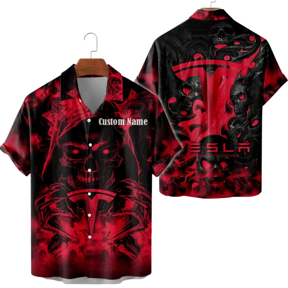 Tesla Motors Limited 2025 Button Up Hawaiian Shirt All-over Print Trending This Summer, Custom Name HG050425Y7HWCT1TES Tesla Motors Limited 2025 Button Up Hawaiian Shirt All-over Print Trending This Summer, Custom Name HG050425Y7HWCT1TES
