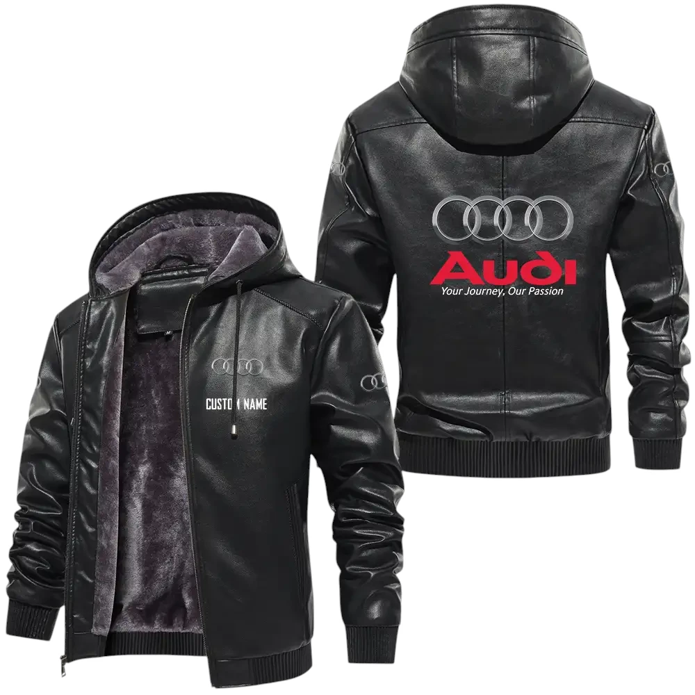 Audi PU Leather Hooded Jacket, Mens Durable Windproof Keep Warm Soft Velvet Lined Jacket, Custom Name HG030325Y24LJHAUD Audi PU Leather Hooded Jacket, Mens Durable Windproof Keep Warm Soft Velvet Lined Jacket, Custom Name HG030325Y24LJHAUD