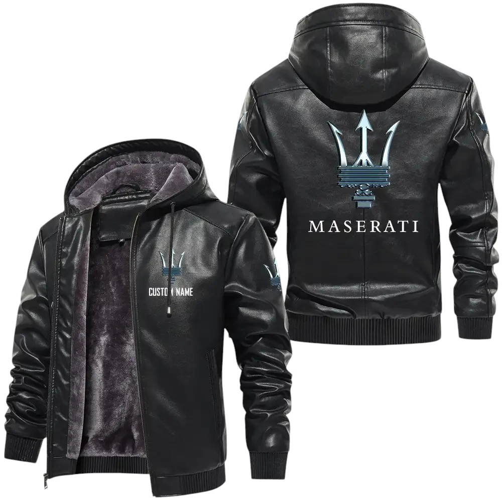Maserati PU Leather Hooded Jacket, Mens Durable Windproof Keep Warm Soft Velvet Lined Jacket, Custom Name HG040325Y24LJH1MAS Maserati PU Leather Hooded Jacket, Mens Durable Windproof Keep Warm Soft Velvet Lined Jacket, Custom Name HG040325Y24LJH1MAS