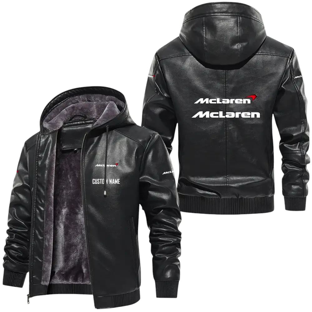 McLaren Automotive PU Leather Hooded Jacket, Mens Durable Windproof Keep Warm Soft Velvet Lined Jacket, Custom Name HG040325Y24LJH1MCL McLaren Automotive PU Leather Hooded Jacket, Mens Durable Windproof Keep Warm Soft Velvet Lined Jacket, Custom Name HG040325Y24LJH1MCL