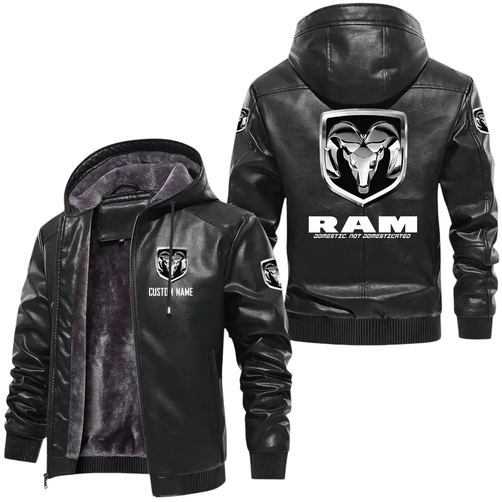 Ram PU Leather Hooded Jacket, Mens Durable Windproof Keep Warm Soft Velvet Lined Jacket, Custom Name HG050325Y24LJH1RAM Ram PU Leather Hooded Jacket, Mens Durable Windproof Keep Warm Soft Velvet Lined Jacket, Custom Name HG050325Y24LJH1RAM