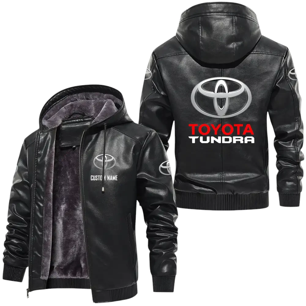 Toyota Tundra PU Leather Hooded Jacket, Mens Durable Windproof Keep Warm Soft Velvet Lined Jacket, Custom Name HG060325Y24LJH1TTA Toyota Tundra PU Leather Hooded Jacket, Mens Durable Windproof Keep Warm Soft Velvet Lined Jacket, Custom Name HG060325Y24LJH1TTA