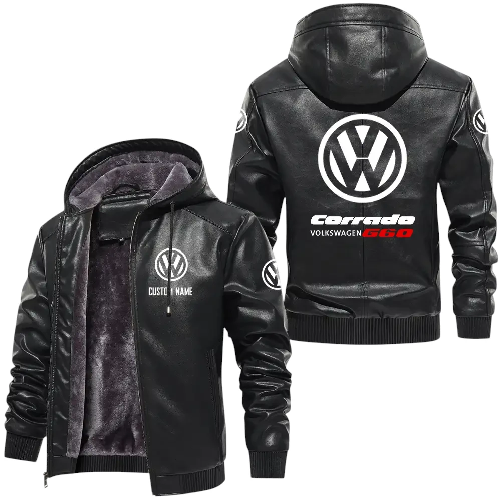 Volkswagen Corrado G60 PU Leather Hooded Jacket, Mens Durable Windproof Keep Warm Soft Velvet Lined Jacket, Custom Name HG060325Y24LJH1VOG Volkswagen Corrado G60 PU Leather Hooded Jacket, Mens Durable Windproof Keep Warm Soft Velvet Lined Jacket, Custom Name HG060325Y24LJH1VOG