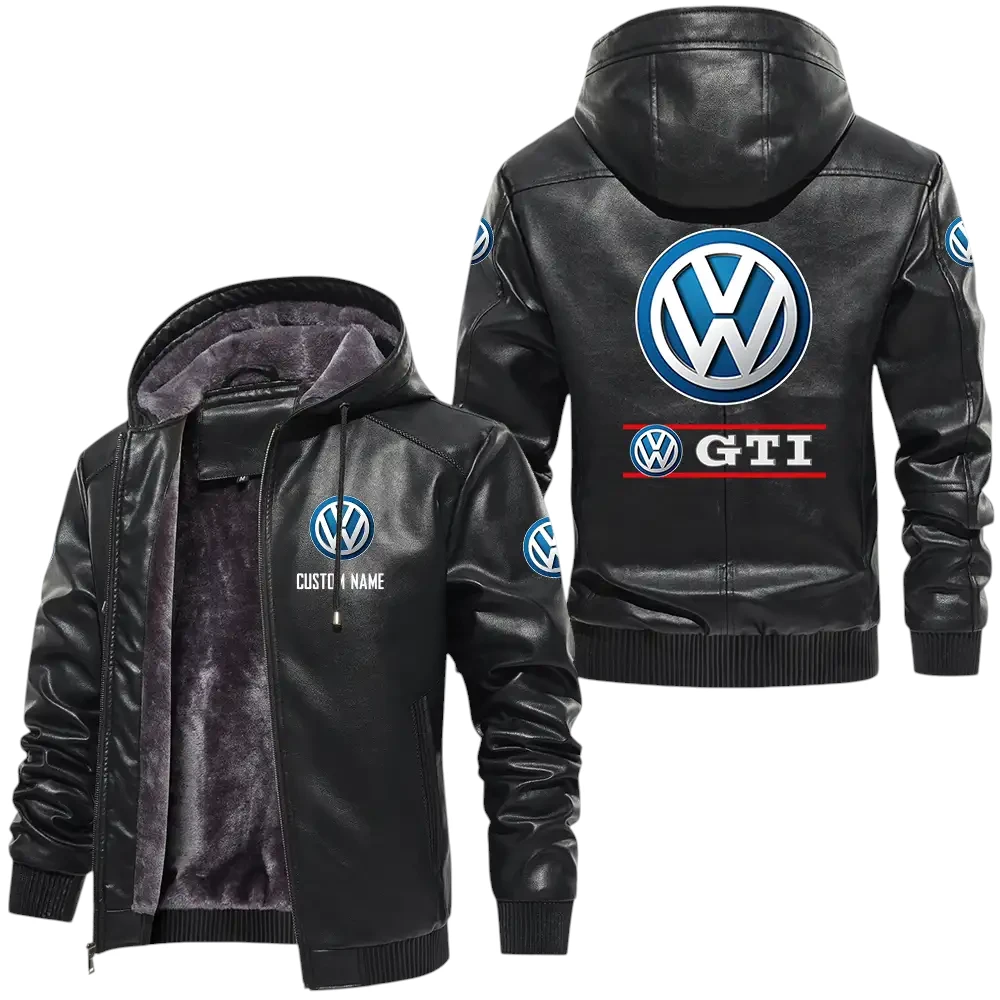 Volkswagen Gti PU Leather Hooded Jacket, Mens Durable Windproof Keep Warm Soft Velvet Lined Jacket, Custom Name HG060325Y24LJH1GTI Volkswagen Gti PU Leather Hooded Jacket, Mens Durable Windproof Keep Warm Soft Velvet Lined Jacket, Custom Name HG060325Y24LJH1GTI