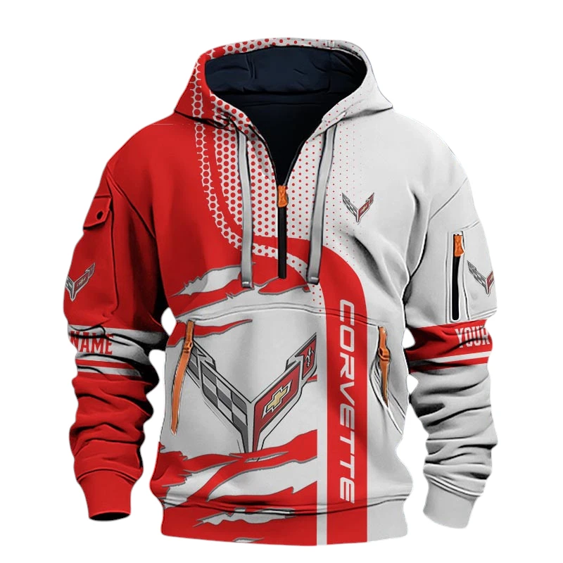 Corvette Half Zip Hoodie All Over Prints, Multi-Pockets Custom Name TN130525Y26QZ3CT1COR Corvette Half Zip Hoodie All Over Prints, Multi-Pockets Custom Name TN130525Y26QZ3CT1COR