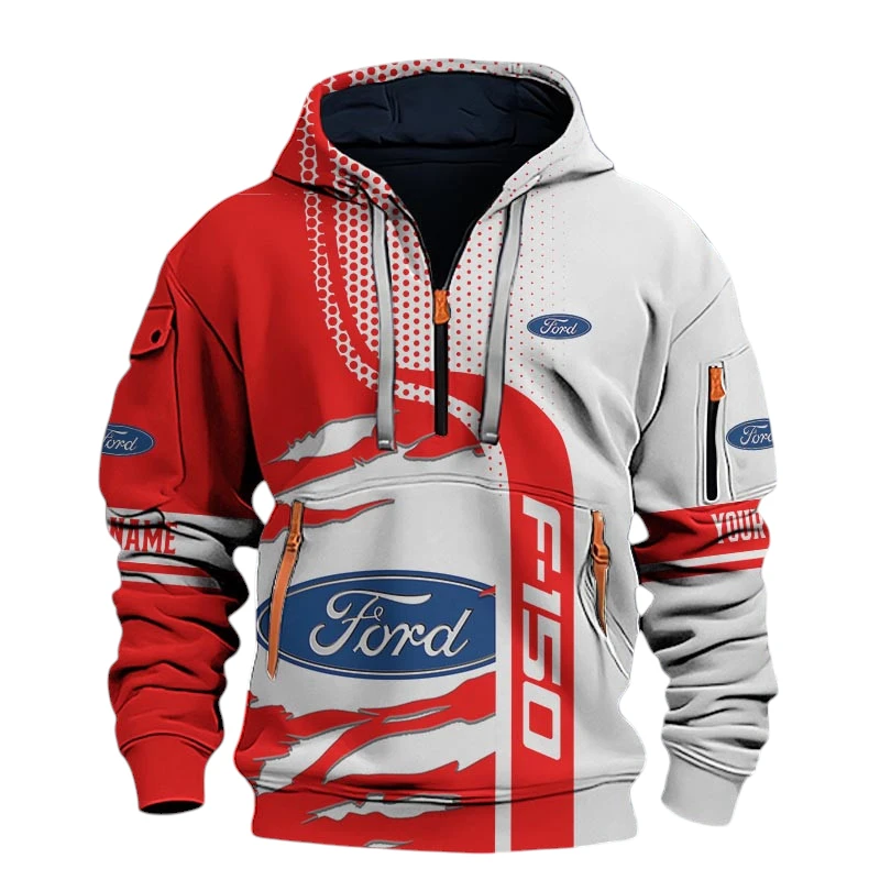 Ford F150 Half Zip Hoodie All Over Prints, Multi-Pockets Custom Name TN130525Y26QZ3CT1FOR Ford F150 Half Zip Hoodie All Over Prints, Multi-Pockets Custom Name TN130525Y26QZ3CT1FOR
