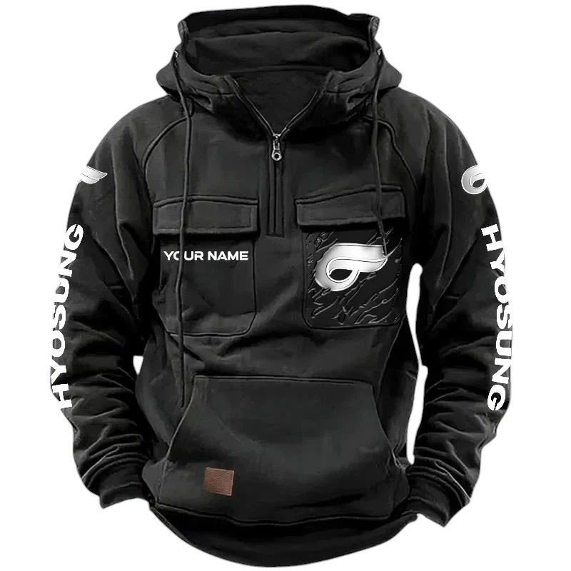 Hyosung Quarter Zip Hoodie, Sports Hoodie Multi-Pockets, Custom Name HG100525Y41HJRCT1HYO Hyosung Quarter Zip Hoodie, Sports Hoodie Multi-Pockets, Custom Name HG100525Y41HJRCT1HYO