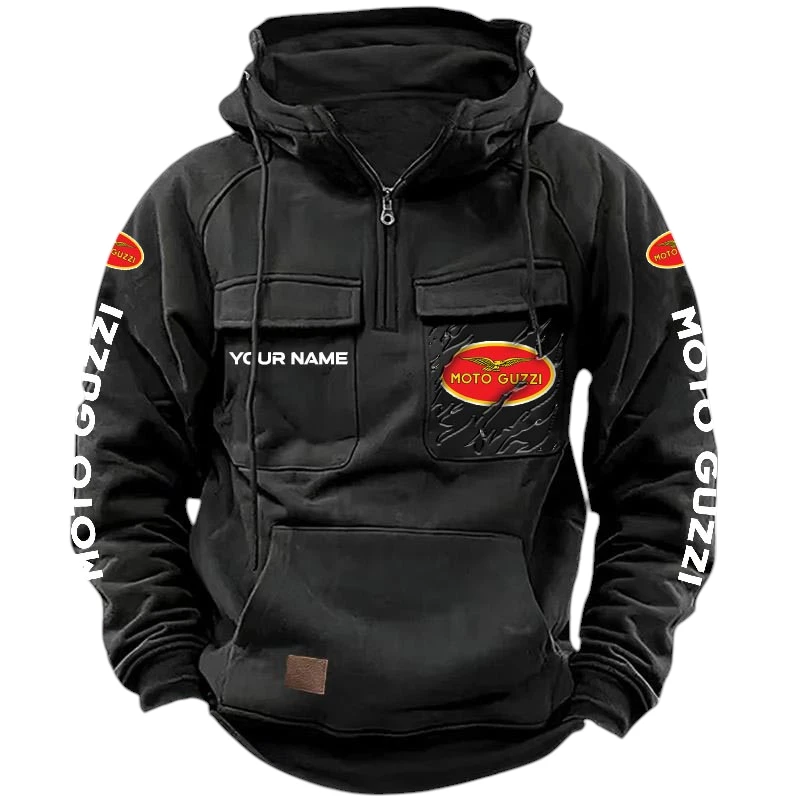 Moto Guzzi Quarter Zip Hoodie, Sports Hoodie Multi-Pockets, Custom Name HG160525Y41HJRCT1MOG Moto Guzzi Quarter Zip Hoodie, Sports Hoodie Multi-Pockets, Custom Name HG160525Y41HJRCT1MOG