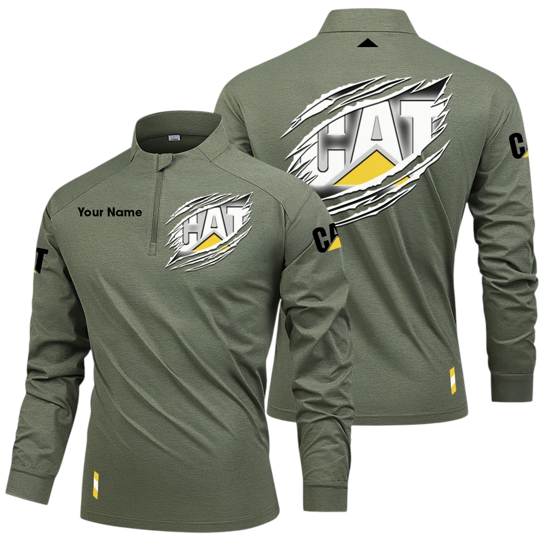 Caterpillar Long Sleeve Shirt, Stand Collar Quarter Zip-up Custom Name HIDI080525Y49LMT05CAT Caterpillar Long Sleeve Shirt, Stand Collar Quarter Zip-up Custom Name HIDI080525Y49LMT05CAT