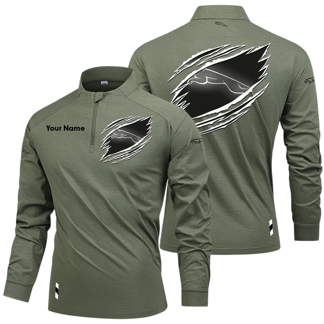 Jaguar Long Sleeve Shirt, Stand Collar Quarter Zip-up Custom Name HIDI100525Y49LMT05JAG Jaguar Long Sleeve Shirt, Stand Collar Quarter Zip-up Custom Name HIDI100525Y49LMT05JAG