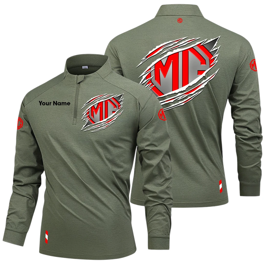 MG Cars Long Sleeve Shirt, Stand Collar Quarter Zip-up Custom Name HIDI100525Y49LMT05MGC MG Cars Long Sleeve Shirt, Stand Collar Quarter Zip-up Custom Name HIDI100525Y49LMT05MGC