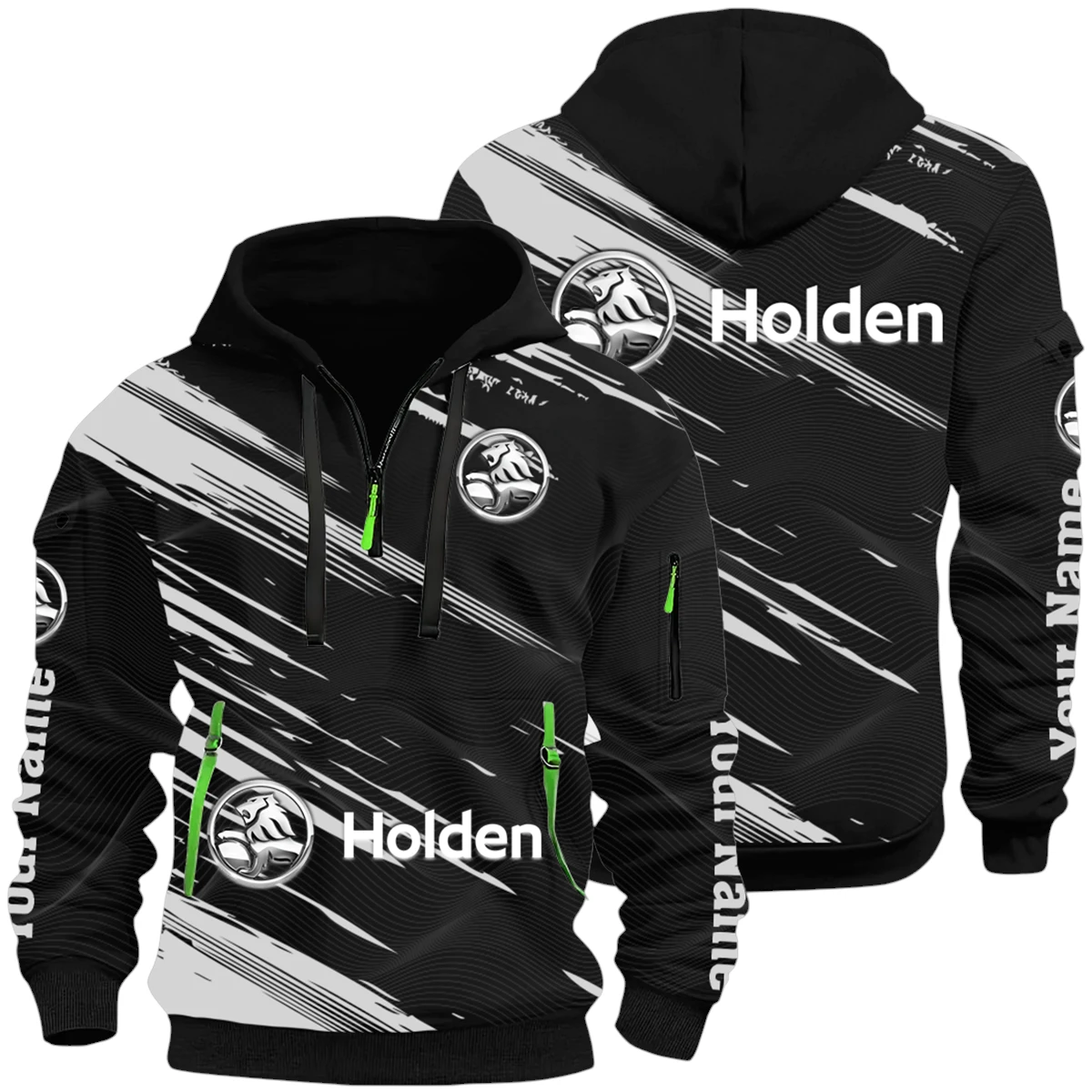 Holden Half Zip Hoodie All Over Prints, Multi-Pockets Custom Name HIHI130625Y26QZ3HHOL Holden Half Zip Hoodie All Over Prints, Multi-Pockets Custom Name HIHI130625Y26QZ3HHOL