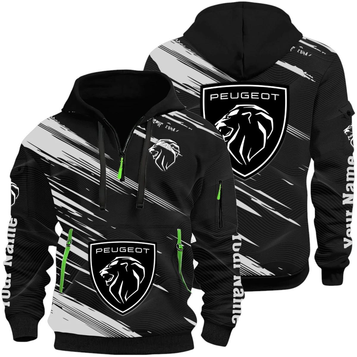 Peugeot Half Zip Hoodie All Over Prints, Multi-Pockets Custom Name HIHI130625Y26QZ3HPEU Peugeot Half Zip Hoodie All Over Prints, Multi-Pockets Custom Name HIHI130625Y26QZ3HPEU