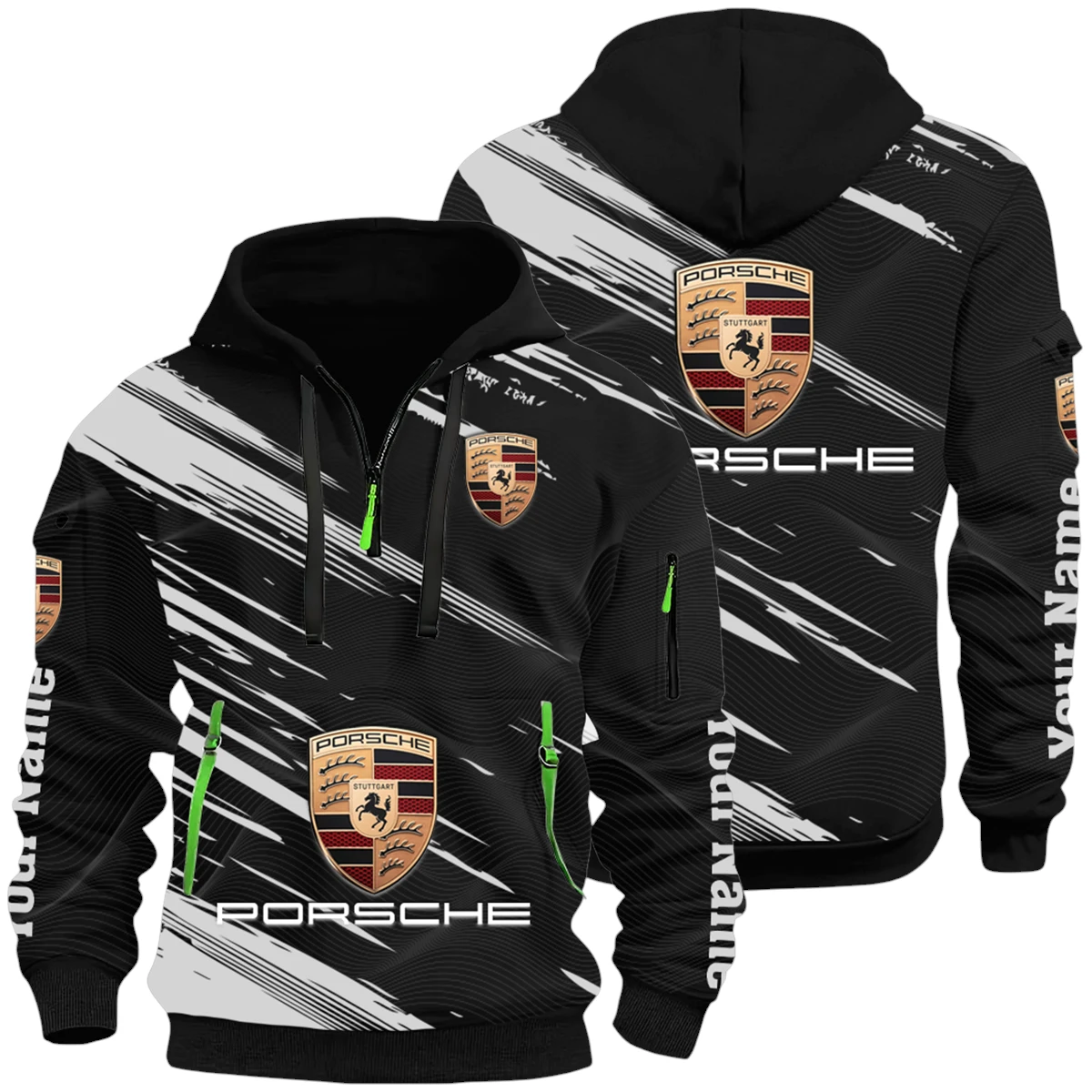 Porsche Half Zip Hoodie All Over Prints, Multi-Pockets Custom Name HIHI140625Y26QZ3HPOR Porsche Half Zip Hoodie All Over Prints, Multi-Pockets Custom Name HIHI140625Y26QZ3HPOR