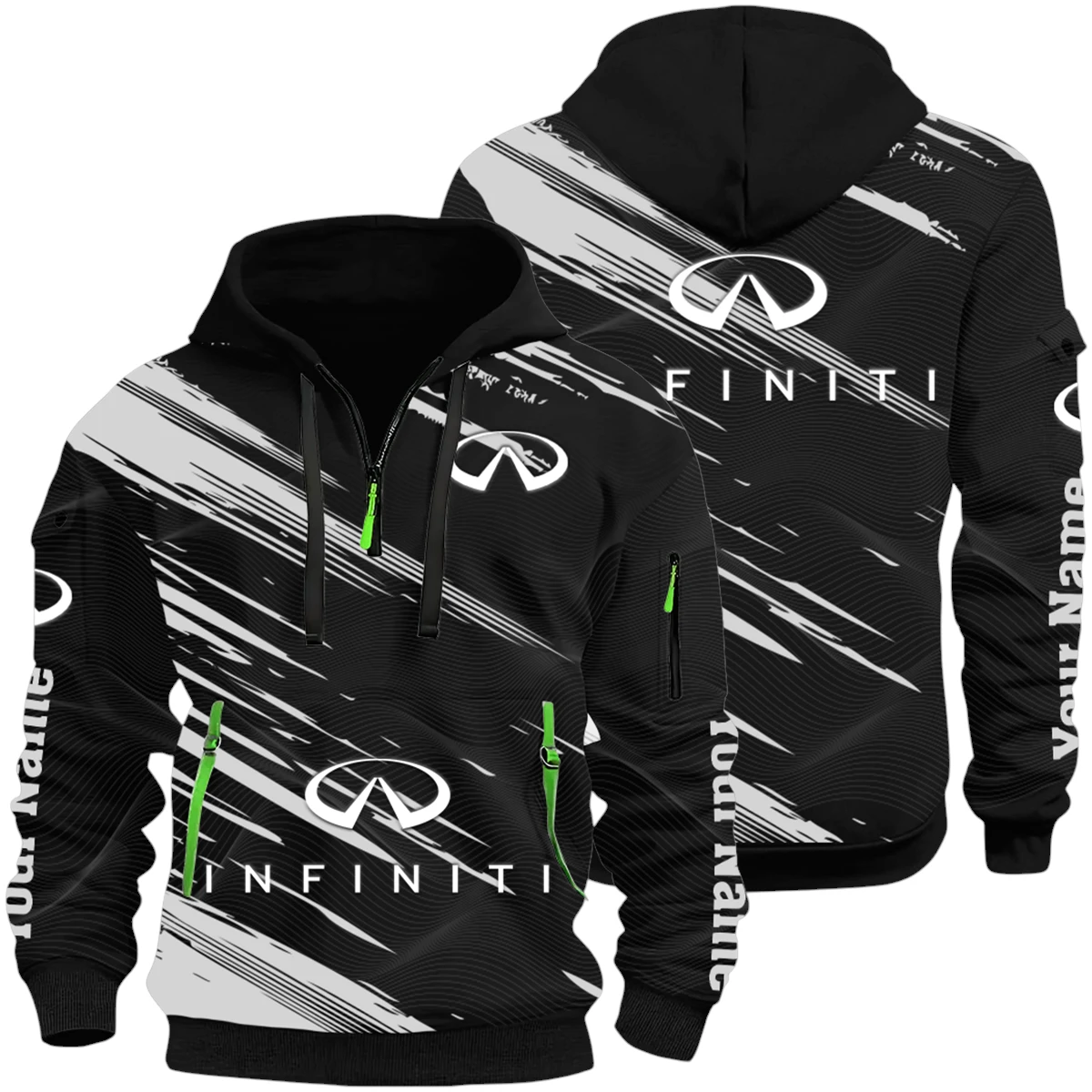 Infiniti Half Zip Hoodie All Over Prints, Multi-Pockets Custom Name HIHI180625Y26QZ3HINF Infiniti Half Zip Hoodie All Over Prints, Multi-Pockets Custom Name HIHI180625Y26QZ3HINF