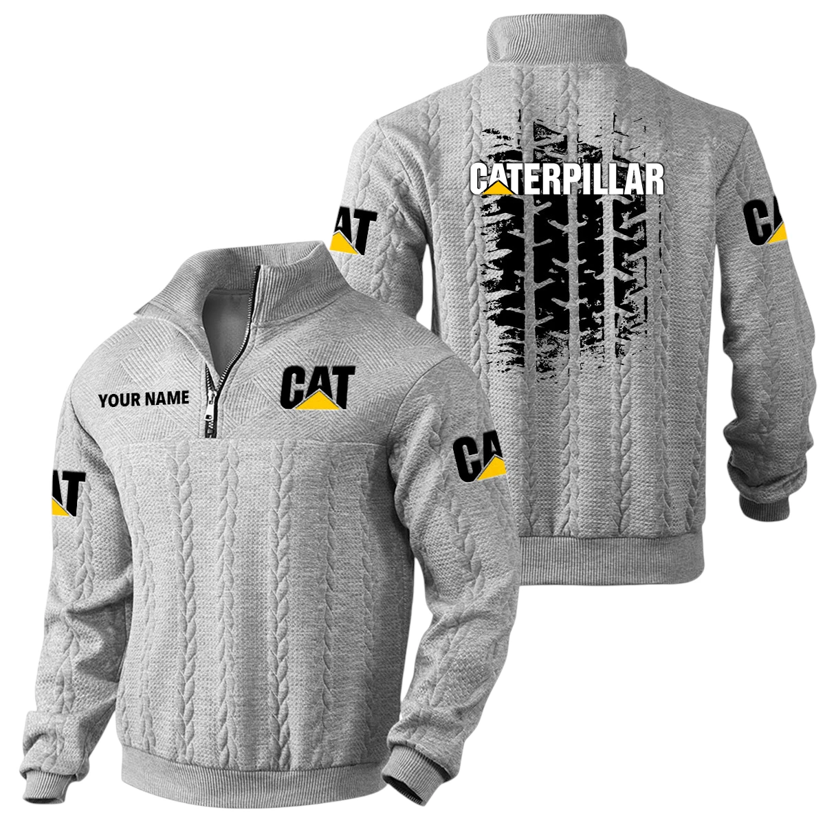Caterpillar Quarter Zip Sweatshirt Stand Collar Gift For Fan Custom Name Caterpillar Quarter Zip Sweatshirt Stand Collar Gift For Fan Custom Name