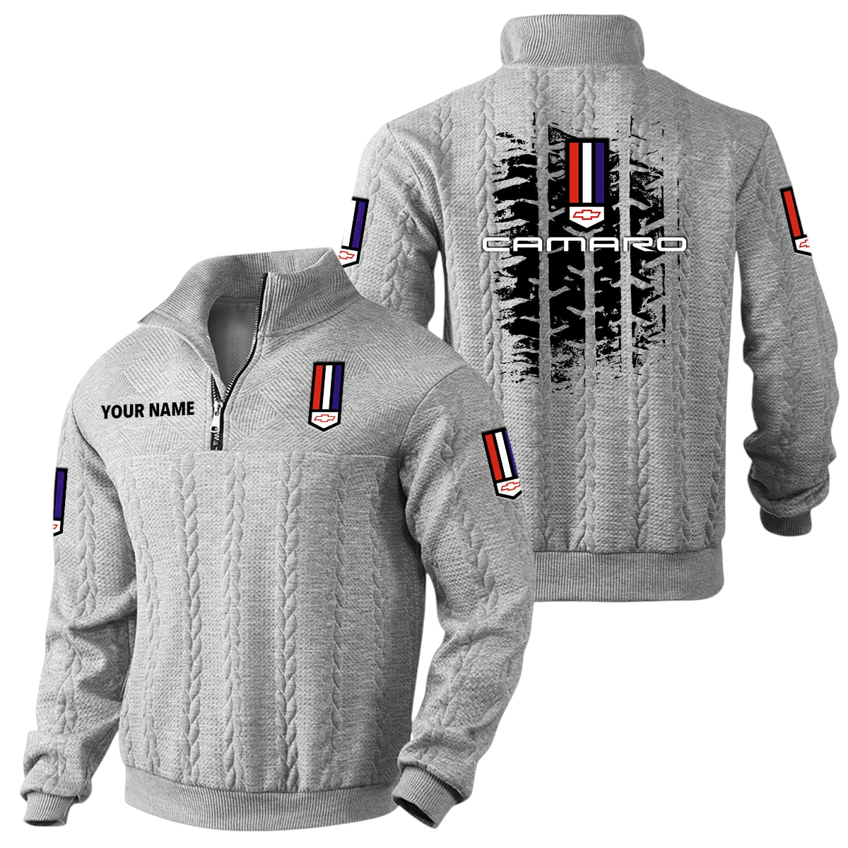 Chevrolet Camaro Quarter Zip Sweatshirt Stand Collar Gift For Fan Custom Name Chevrolet Camaro Quarter Zip Sweatshirt Stand Collar Gift For Fan Custom Name